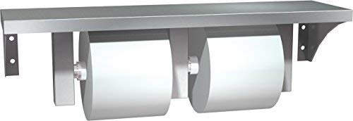 ASI 0697-GAL Stainless Steel Shelf and Double Toilet Tissue Holder