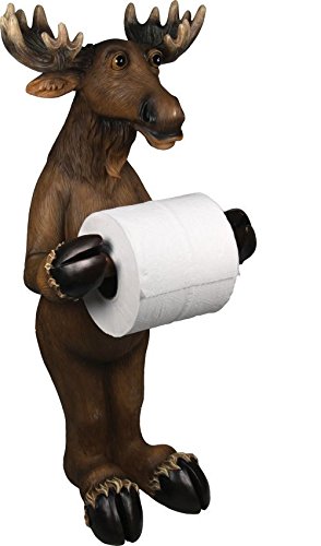 River's Edge Products Paper Toilet Holder, Moose Standing Bathroom Decorative Toilet Paper Holders