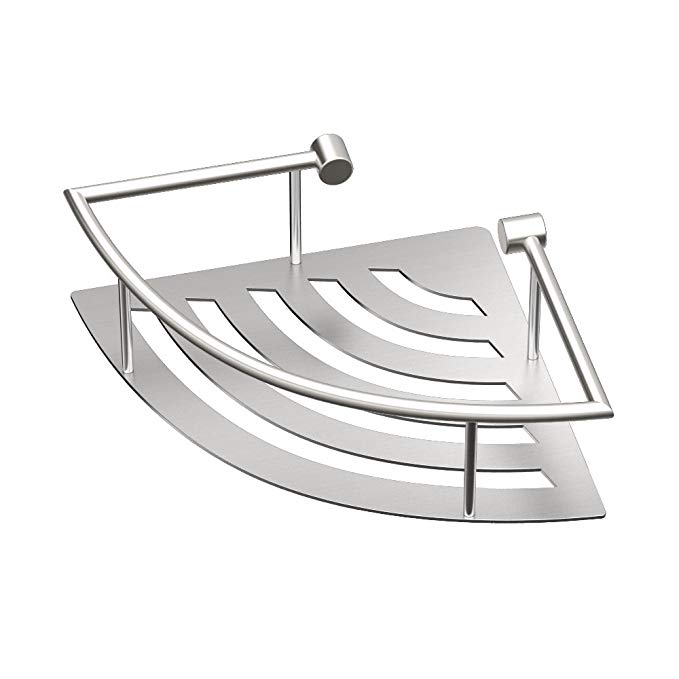 Gatco 1456 Elegant Corner Shelf, Brushed, 11