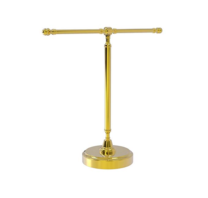 RWM-2-UNL Vanity Top 2 Arm Guest Towel Holder, Unlacquered Brass