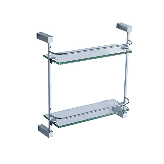 Fresca Bath FAC0446 Ottimo 2 Tier Glass Shelf, Chrome