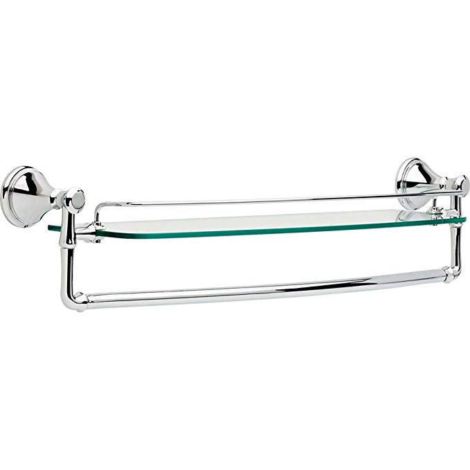 Delta Faucet 79711 Cassidy 24-Inch Glass Shelf with Bar, Chrome