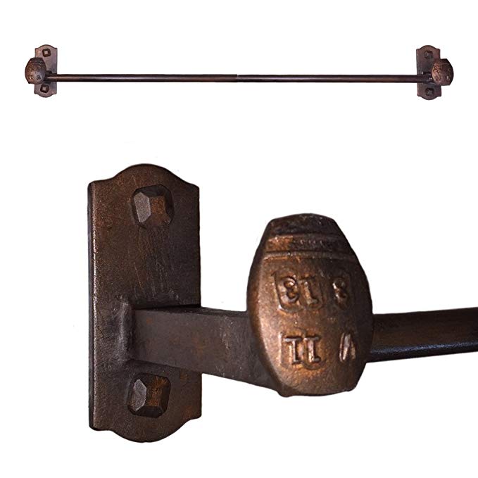 Cobre Railroad Spike Wrought Iron Towel Bar 25