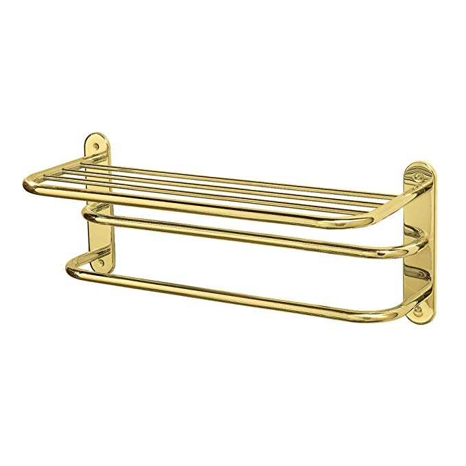 Gatco 1533 10-1/2-Inch by 26-1/2-Inch Towel Rack, Brass