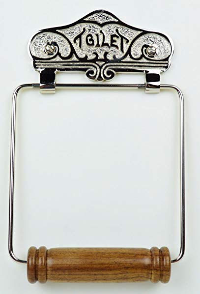 Victorian Vintage Type Polished Nickel Toilet Paper Holder