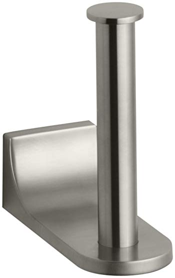 Kohler K-11583-BN Loure Vertical Toilet Tissue Holder, Vibrant Brushed Nickel