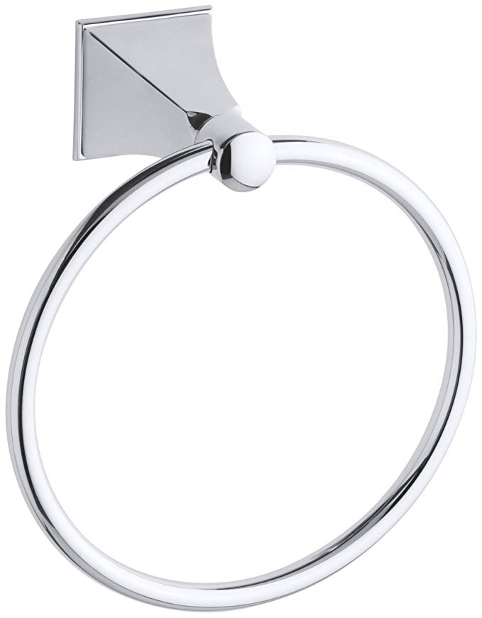 KOHLER K-487-CP Memoirs Towel Ring with Stately Design, Polished Chrome