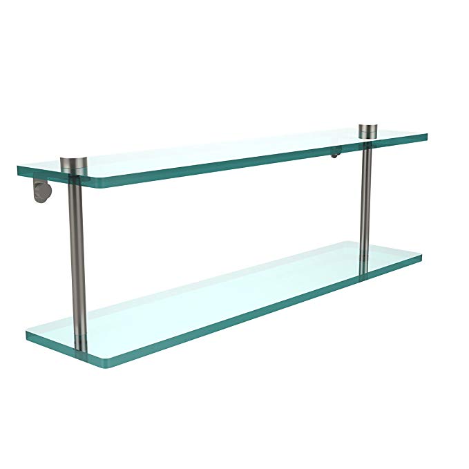 Allied Brass NS-2/22-SN 22-Inch Double Glass Shelf