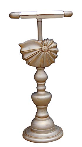 Hickory Manor House Nautilus Standing Toilet Paper Holder, Gilt Silver