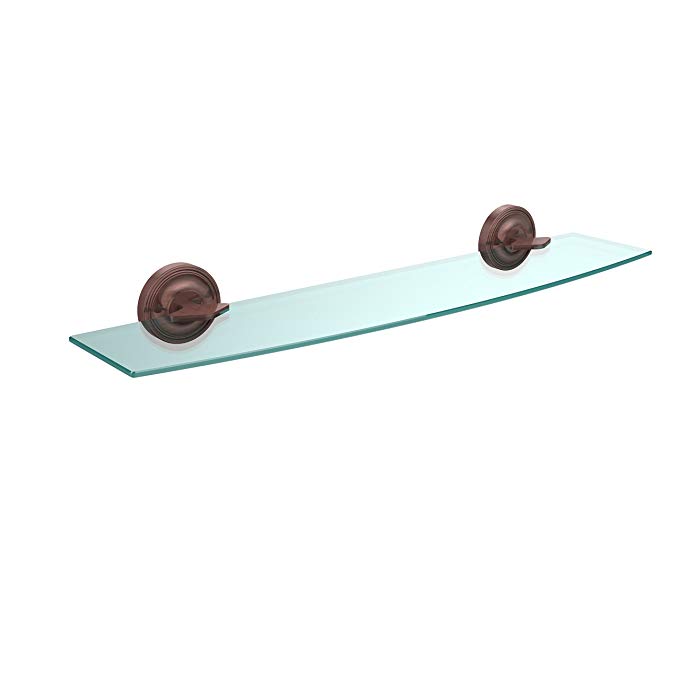 Allied Brass R-33/24-CA 24-Inch Beveled 1/4-Inch Glass Shelf, Antique Copper