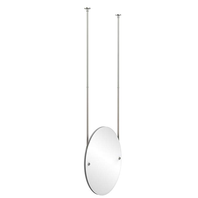 Allied Brass CH-91-PNI Oval Ceiling Hung Mirror, Polished Nickel