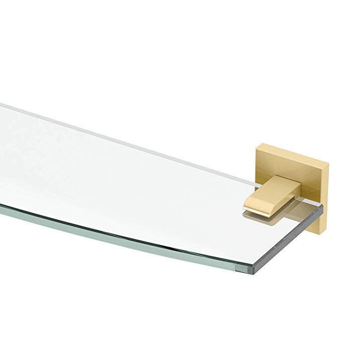 Gatco 4066 Elevate Glass Shelf, Brushed Brass